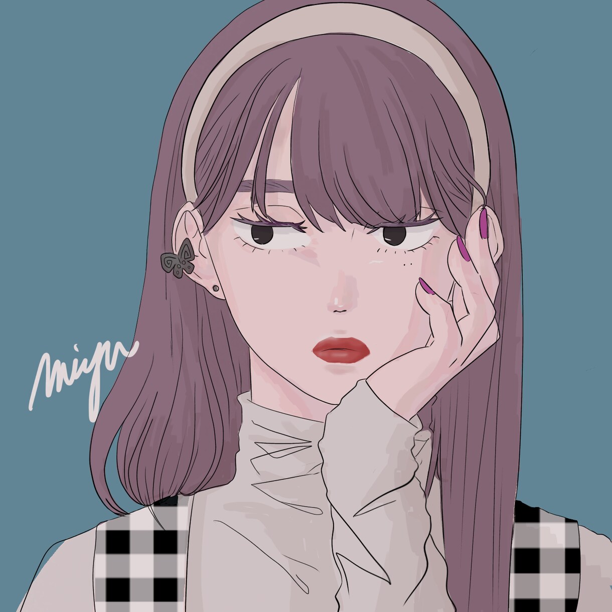 Twitterやインスタアイコン用イラスト描きます おしゃれで落ち着きのあるそして透明感のあるイラストを イメージ2