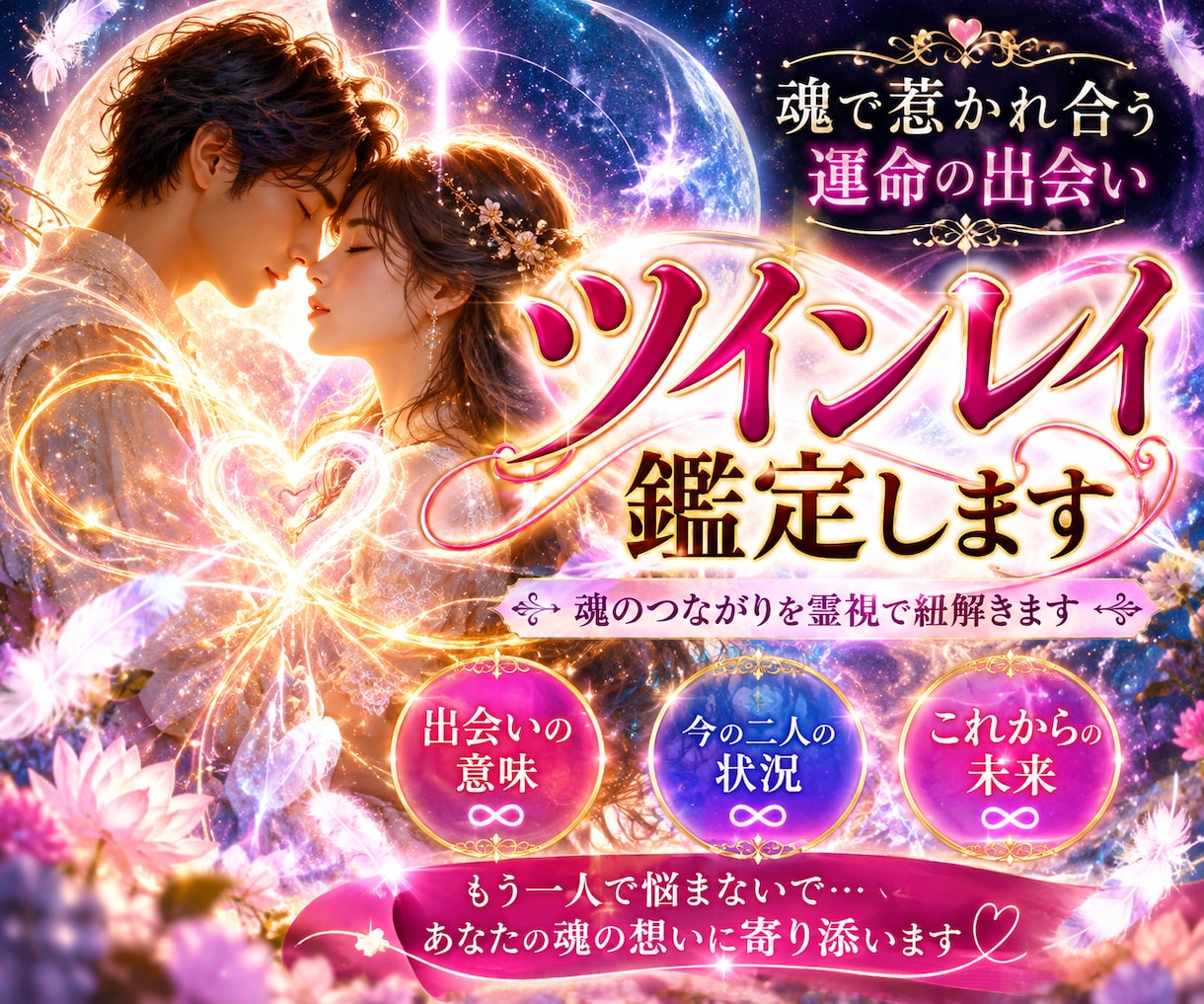 魂で惹かれ合うツインレイのご縁と未来を霊視します 魂の深い絆とあの人の本心を紐解き二人の未来を優しく照らします イメージ1