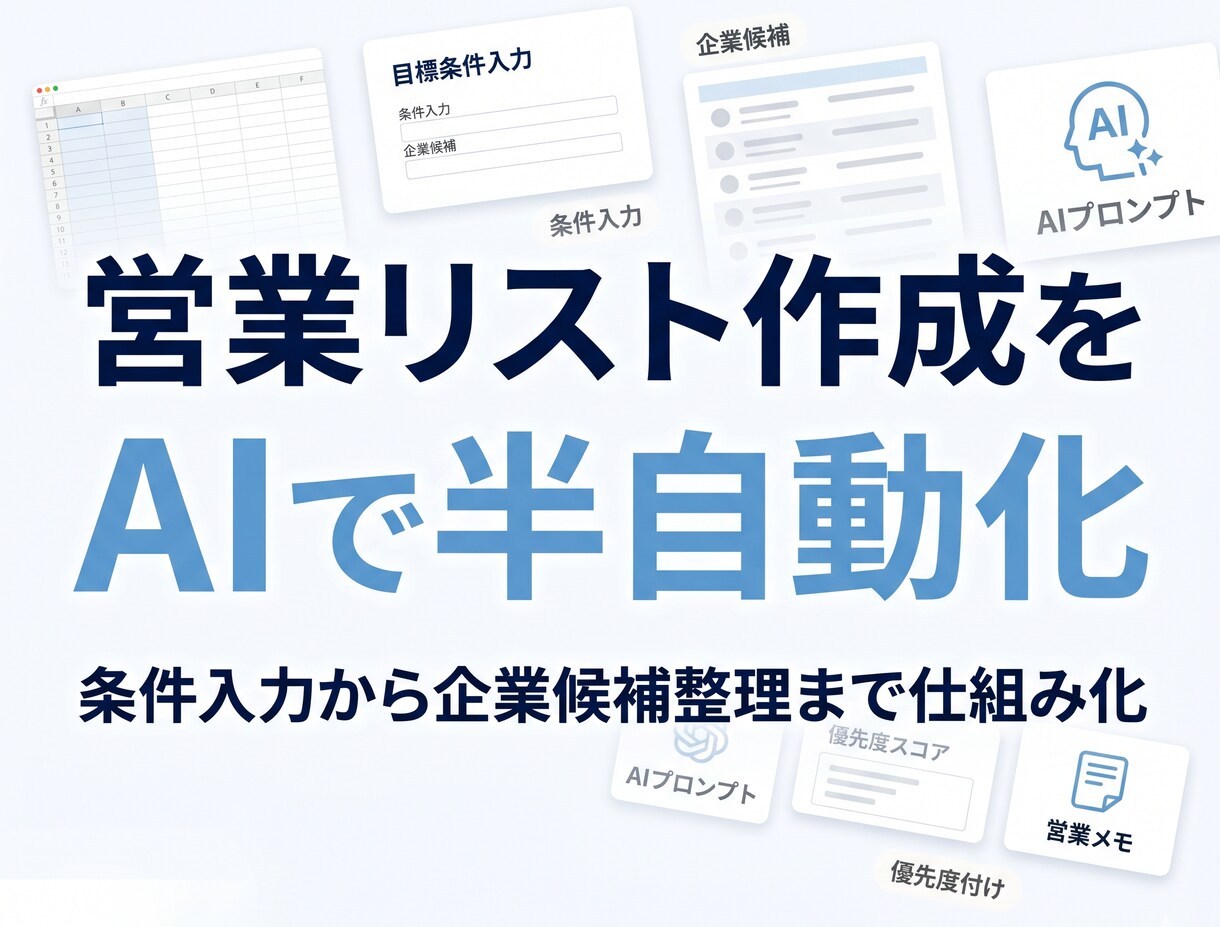 営業リスト作成をAIで半自動化します 条件入力から企業候補整理まで仕組み化 イメージ1