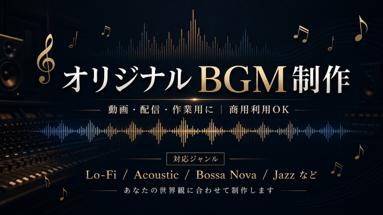 動画・配信用のオリジナルBGMを制作します BGM系YouTube運営者｜動画に合う一曲をお作りします イメージ2