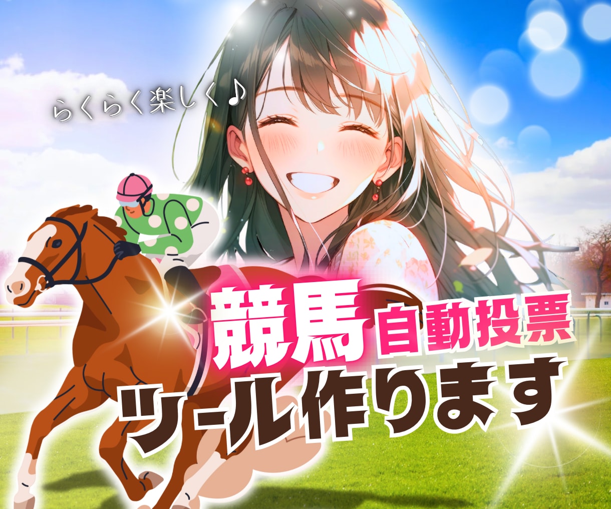 プロ仕様◆競馬自動投票ツールを買い切りで作成します 月額縛りなし。自分だけのクローズドな競馬投資環境を資産に。 イメージ1