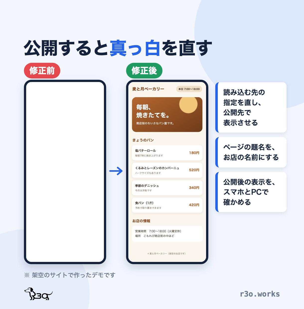 AIで作ったサイトの公開・不具合修正を承ります 公開できない・スマホで崩れるを直します イメージ3