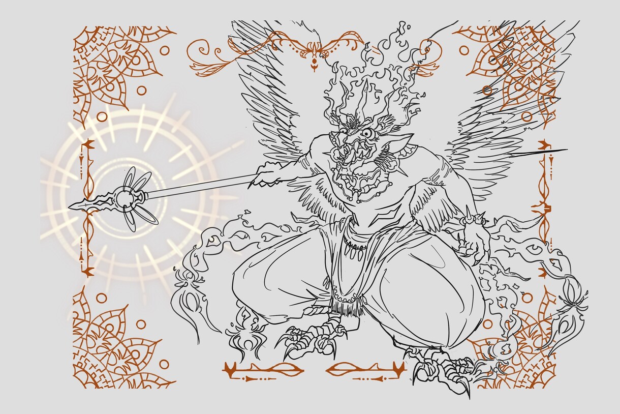 世界中の神様を描きます 線画での提供となっております!魔よけにいかがでしょうか? イメージ1