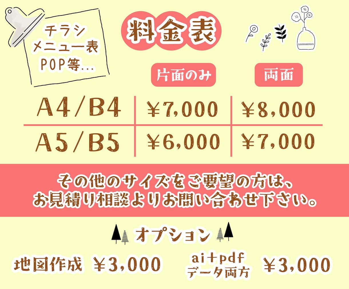 伝えたい！をチラシで伝えます テンプレートではないオーダーメイドのチラシ、POP作成します イメージ2