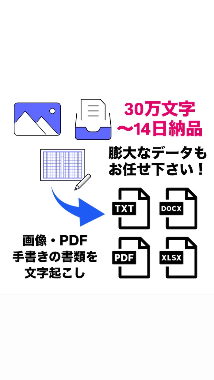 大容量スピード納品／データを文字起こしします その面倒な作業、お任せ下さい！ イメージ1