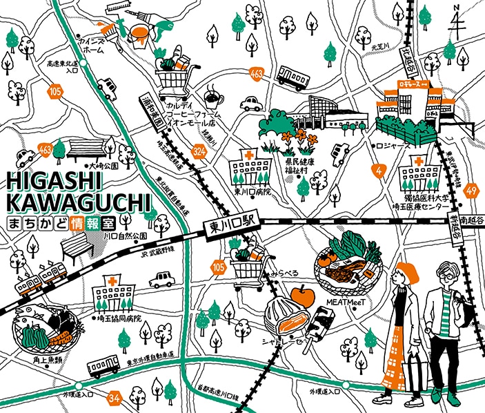 線画イラスト入りの地図を作ります 温かみのあるイラストマップをお探しの方に！ イメージ9