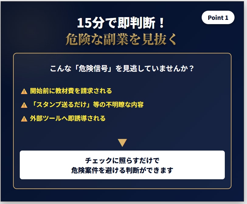忙しい社会人の副業“危険回避”テンプレを渡します 15分判定＋7日ロードマップ（テンプレ付） イメージ2