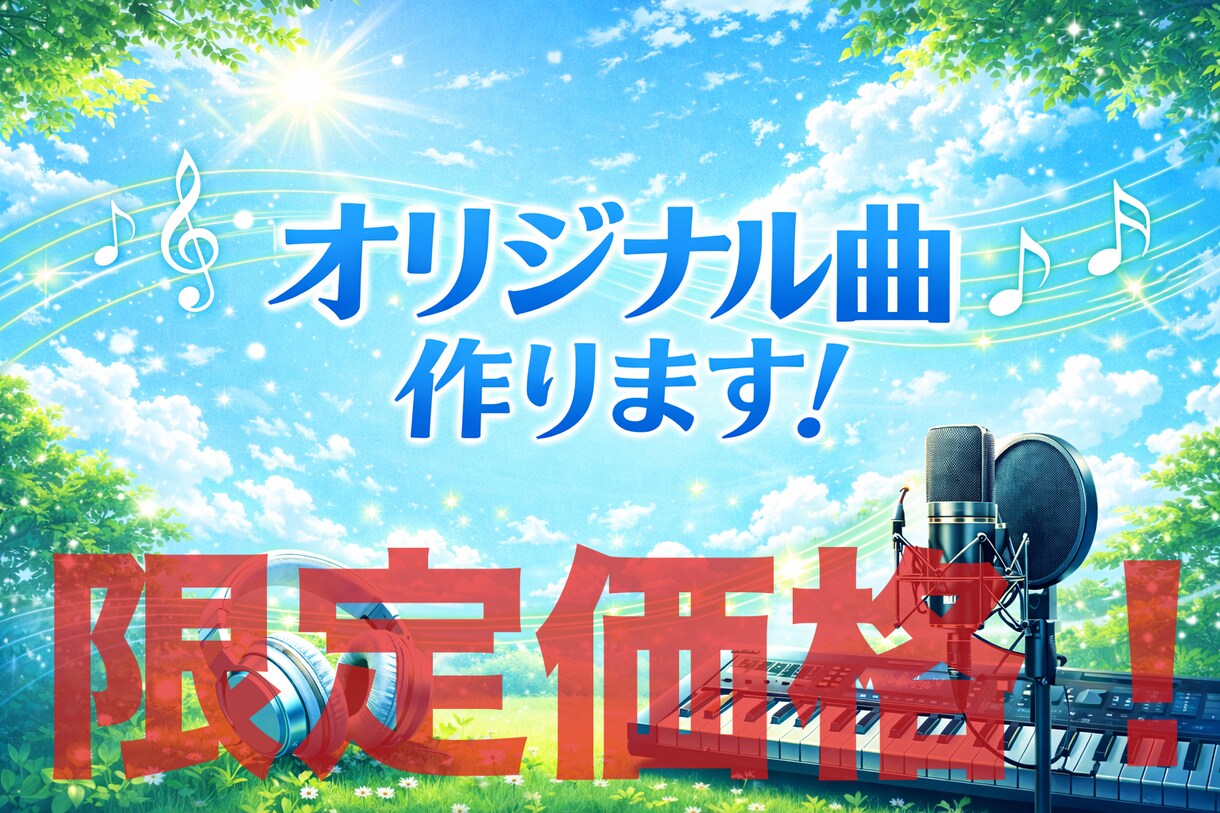 先着３名！キャンペーン価格で楽曲制作します キャンペーン価格！１万円で楽曲制作いたします！ イメージ1