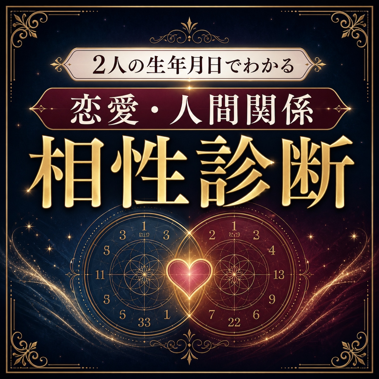 2人の生年月日から恋愛と人間関係の相性を鑑定します 相性・注意点・心地よい接し方を数秘術で読み解きます イメージ1