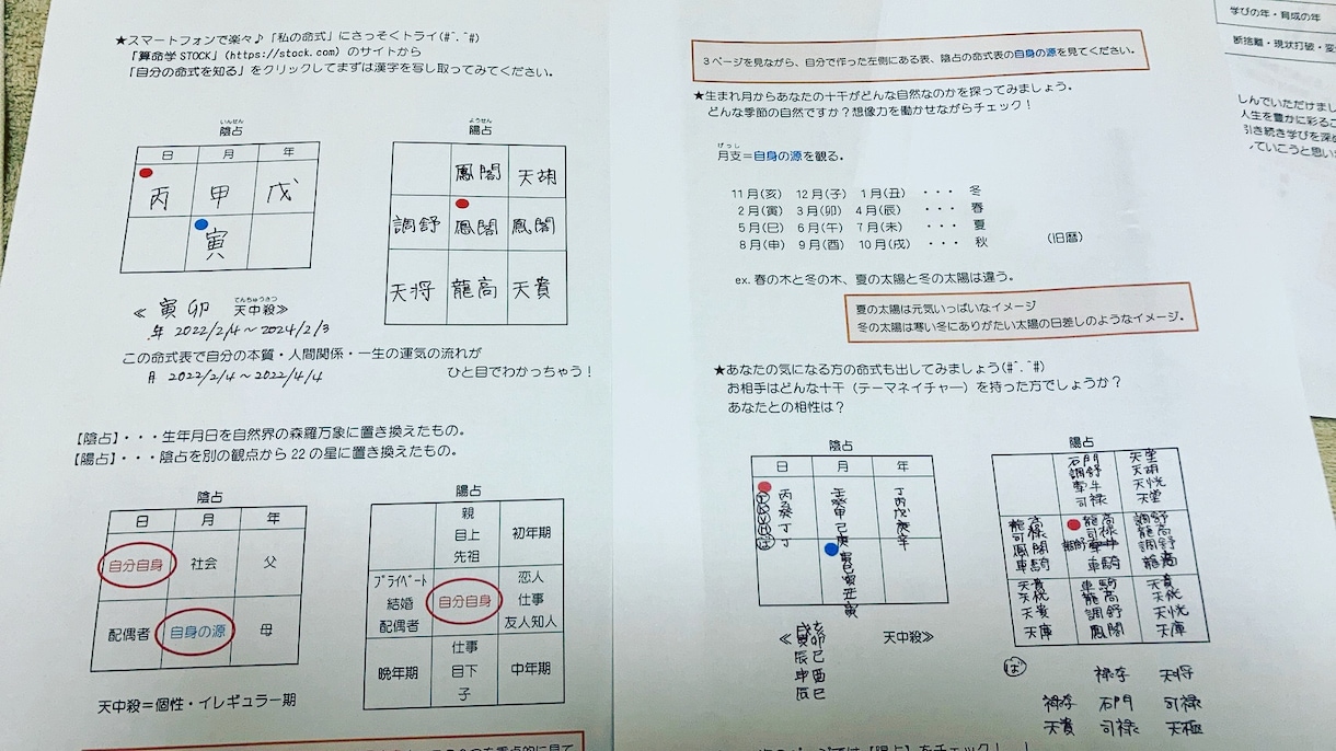 おうちの占い師☆占いのやり方を教えます 算命学入門☆子育てにも役立つ♡人間関係まるく(円満)する♪ イメージ2