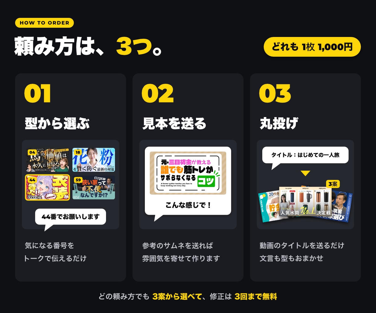 100種の型から選べるYouTubeサムネ作ります 先着10名・実績づくり中！納得いかなければ無料キャンセル イメージ2