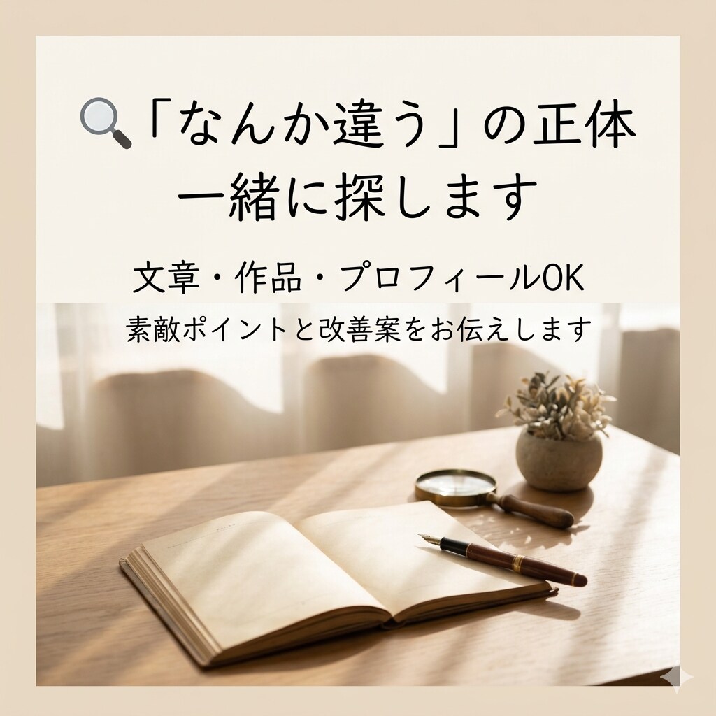 その「なんか違う」の正体を一緒に探します その違和感には、理由があるかもしれません。 イメージ1