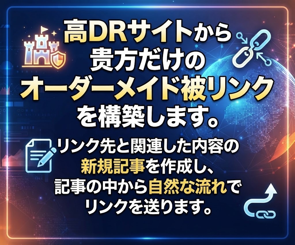 貴方だけのオーダーメイド被リンクでSEO対策します 安全にドメインパワー強化！コスパ重視のWEB集客に貢献します イメージ2
