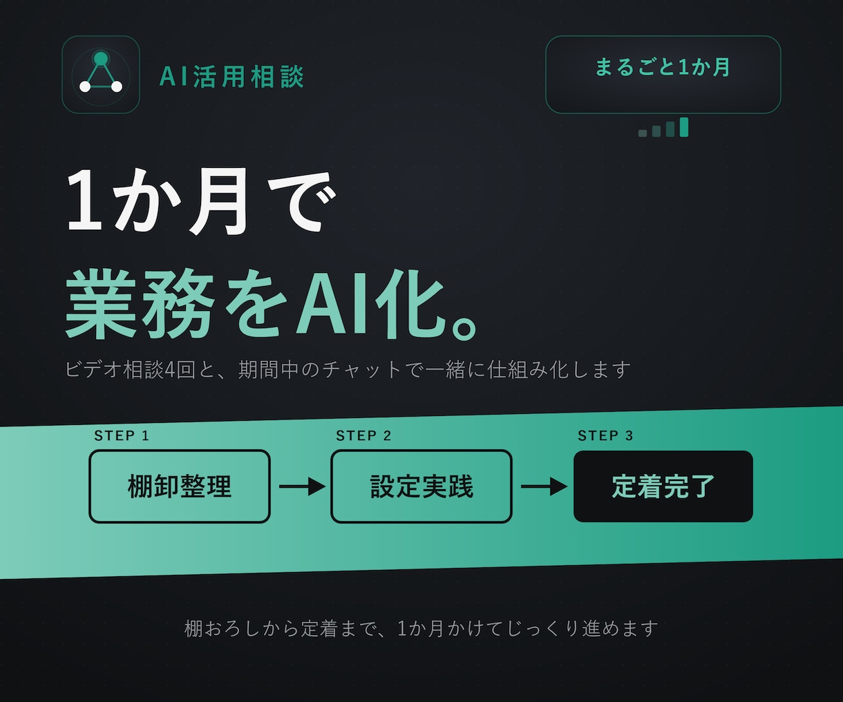 ChatGPT・Claudeを1か月で業務化します 業務の棚おろしから定着まで1か月で イメージ1