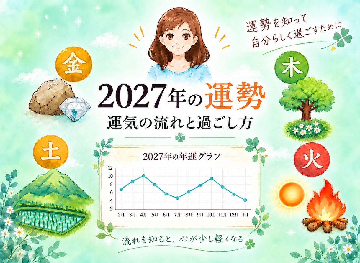 あなたの2027年は、どんな1年になる❓　占います 【算命学・運勢鑑定】運気の流れもグラフで確認できます。❗ イメージ1