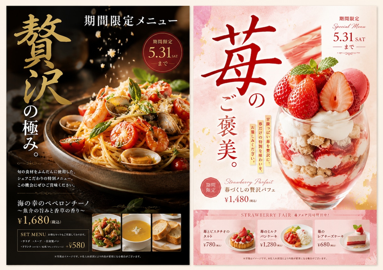 飲食店のメニュー表デザイン制作します 見やすく売れるメニュー表をプロがデザインします イメージ3