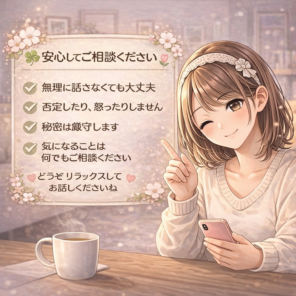 LINE感覚！30分間即レスします あなたのペースで大丈夫ココロの保健室｜やさしくお話聞きます イメージ4