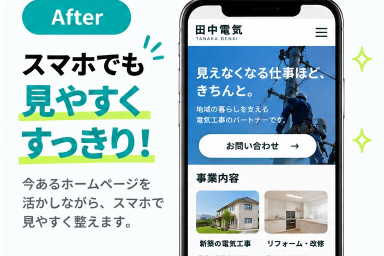 今あるホームページを見やすく整えます AI作成サイトも可｜今ある1ページをまるごと見やすく改修 イメージ4