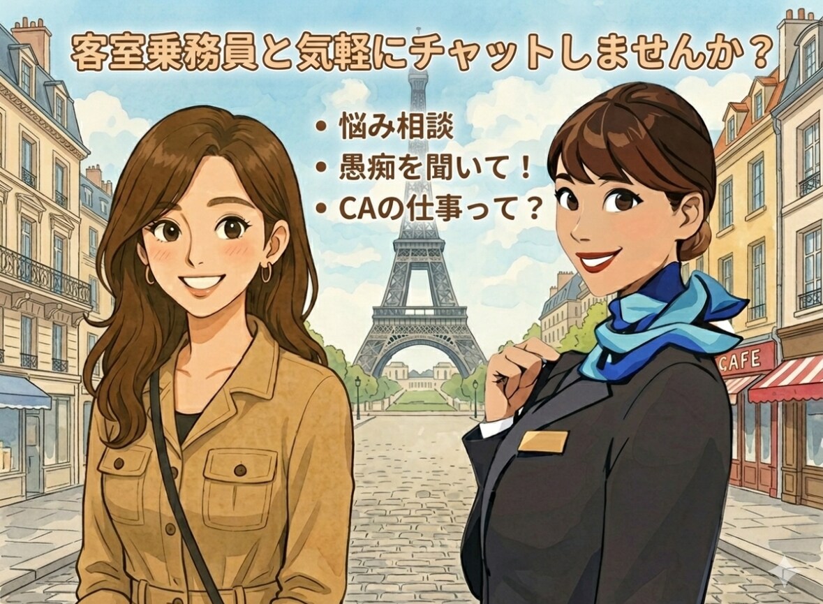 1時間✈️CAがあなたのお話をじっくり聞きます 客室乗務員と楽しくお話しませんか？ イメージ1