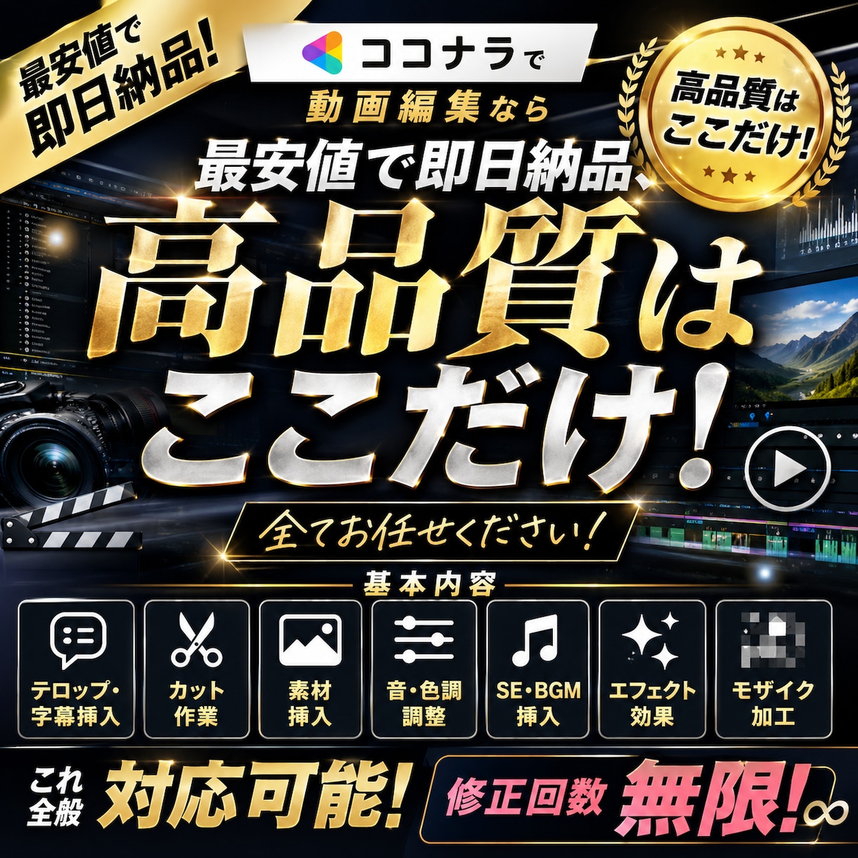 安価で高品質なサービスをお届けます 即日納品なのに安価、そして高品質！ イメージ1