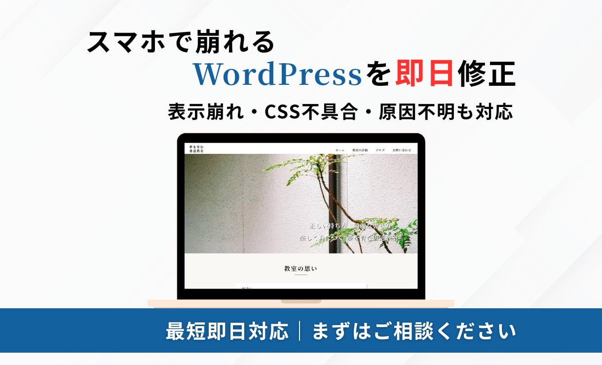 WordPressの表示崩れを即日修正します サイトのエラー・修正・困りごとに丁寧に対応致します イメージ1