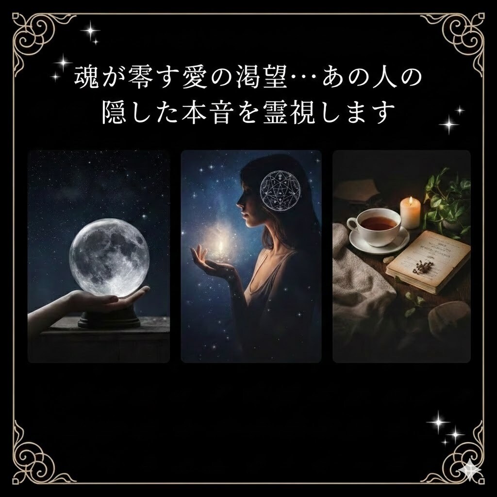 魂が零す愛の渇望…あの人の隠した本音を霊視します 【1000文字超】魂に直接問いかけ、愛の真実を届けます イメージ1