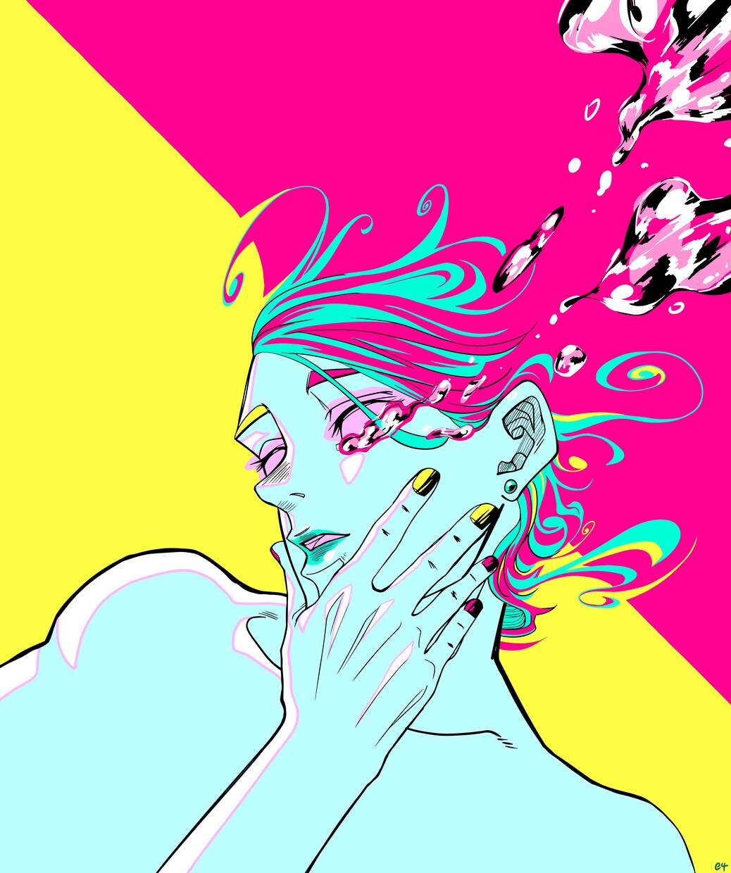 カラフルでポップな色使いのイラストを描きます 芸術大学での学んだ