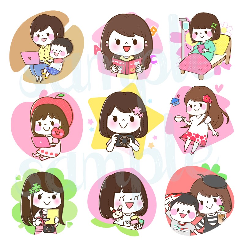 シンプルかわいいイラストお描きします SNSのアイコンやweb素材など、お気軽にご相談ください＾＾ イメージ3