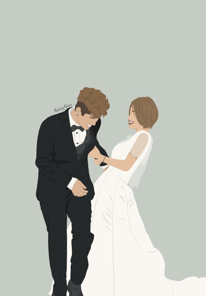 結婚式アイテムに使えるイラスト作成します 他とは一味違うお洒落なウェルカムボード、ペーパーアイテムを♡ イメージ7