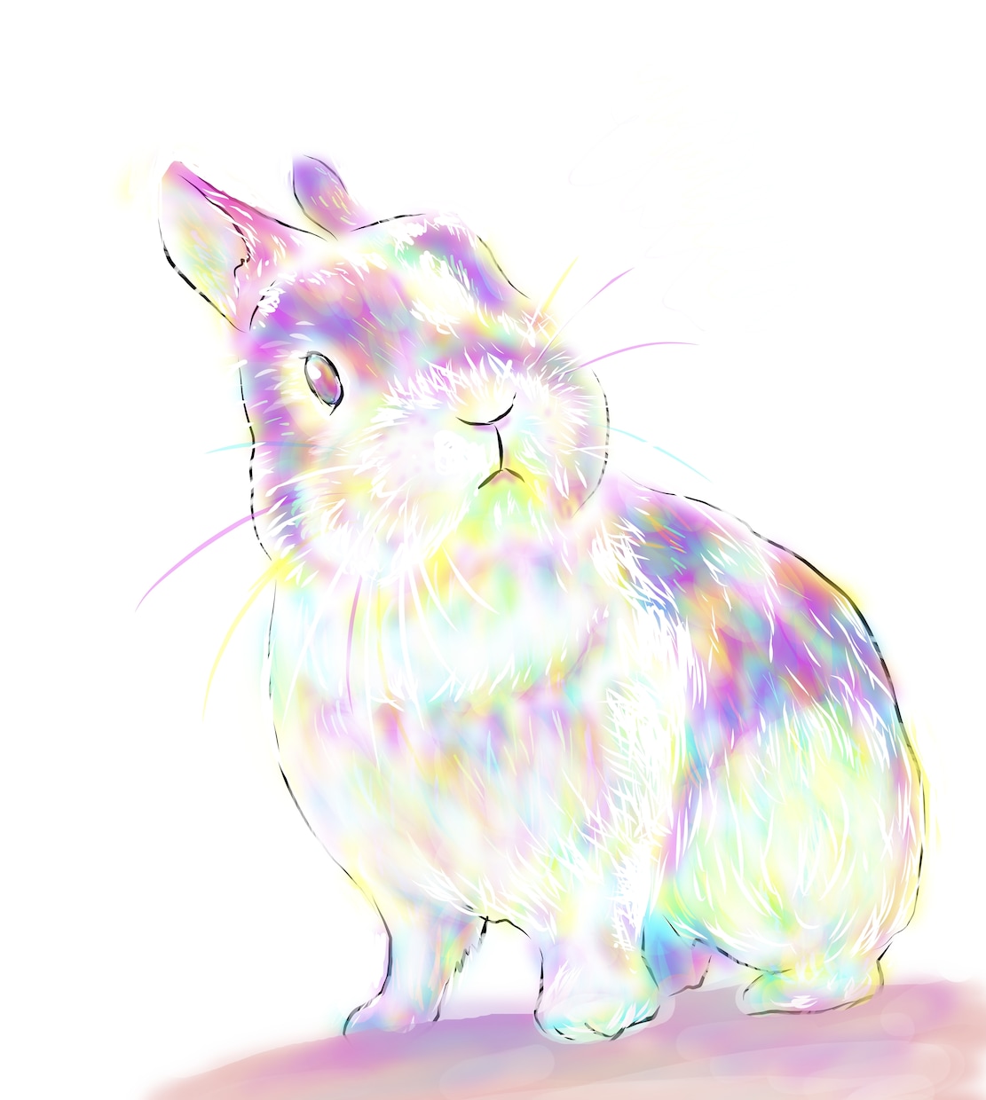 ペット・動物を三原色（虹色仕様）で描きます 三原色ならではの、素朴で鮮やかなふわっとした発色です。 イメージ2