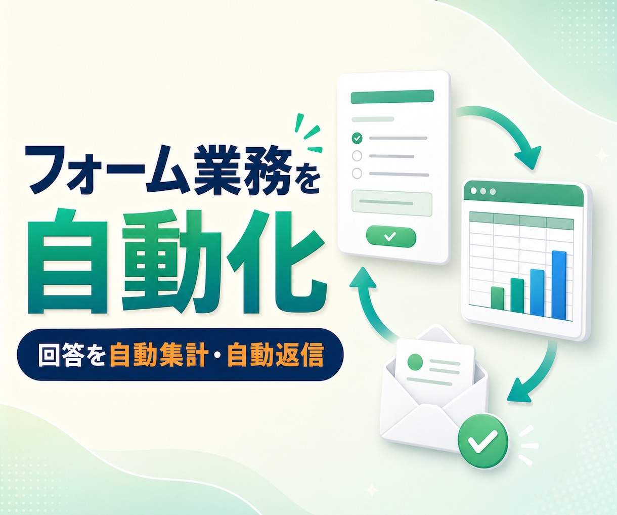 Googleフォームで受付・集計を自動化します 予約・申込・アンケートの集計と返信を自動化 イメージ1