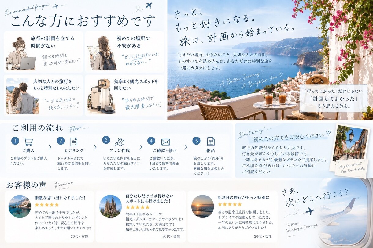 2泊3日以上の国内旅行のプランを立てます プランが決まらない方へ。「行きたい」を、「カタチ」にする。 イメージ3