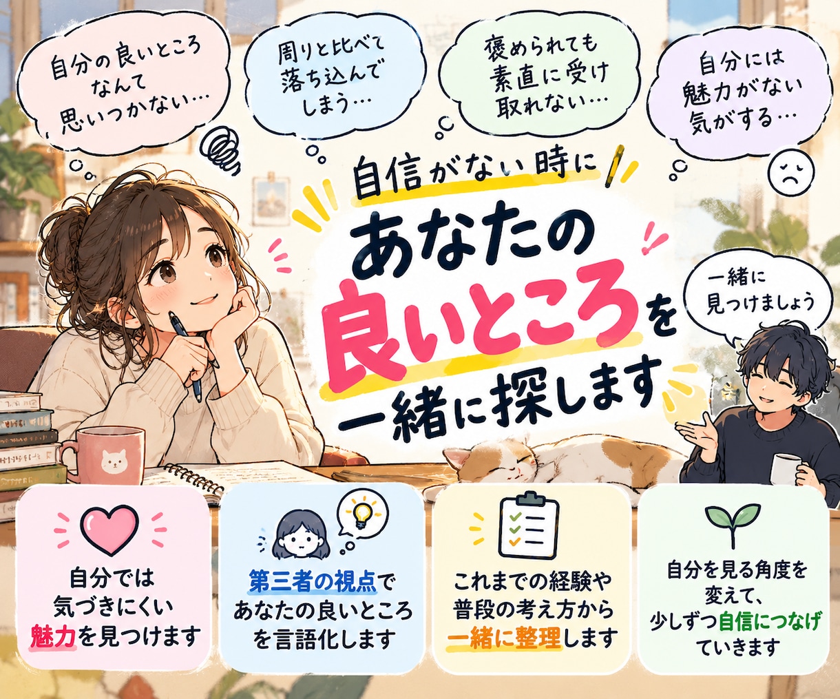自信がない時にあなたの良いところを一緒に探します 自分では見えない魅力を一緒に見つけます イメージ1
