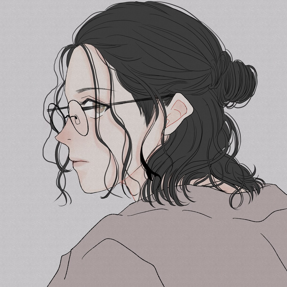 おしゃれな眼鏡のSNSのアイコンなどを描きます オシャレな眼鏡の男女アイコン！【ブログや、SNSのアイコン】 イメージ3