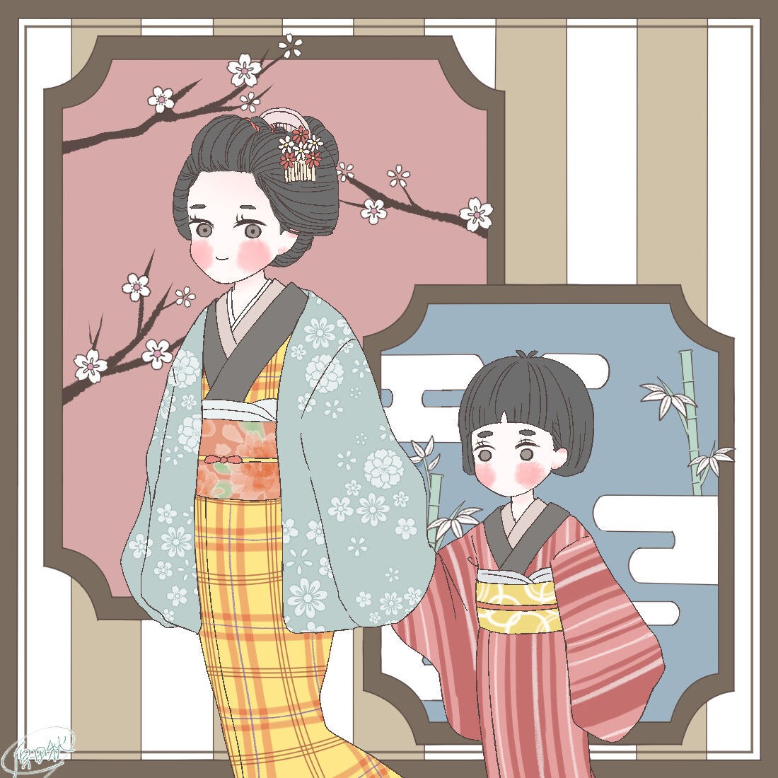 ゆるかわいい絵柄のイラスト描きます ゆるかわなミニキャラサイズの人物イラストが欲しい方へ イメージ5