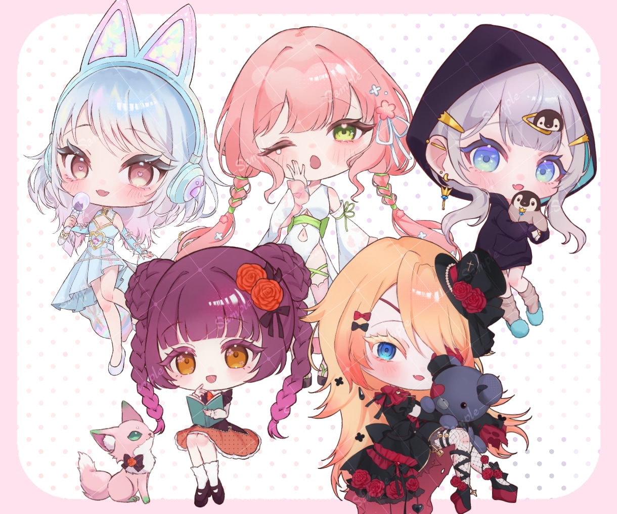 ミニキャラ・デフォルメイラスト描きます 企業実績あり！ドールのような繊細でかわいいイラストを描きます イメージ5