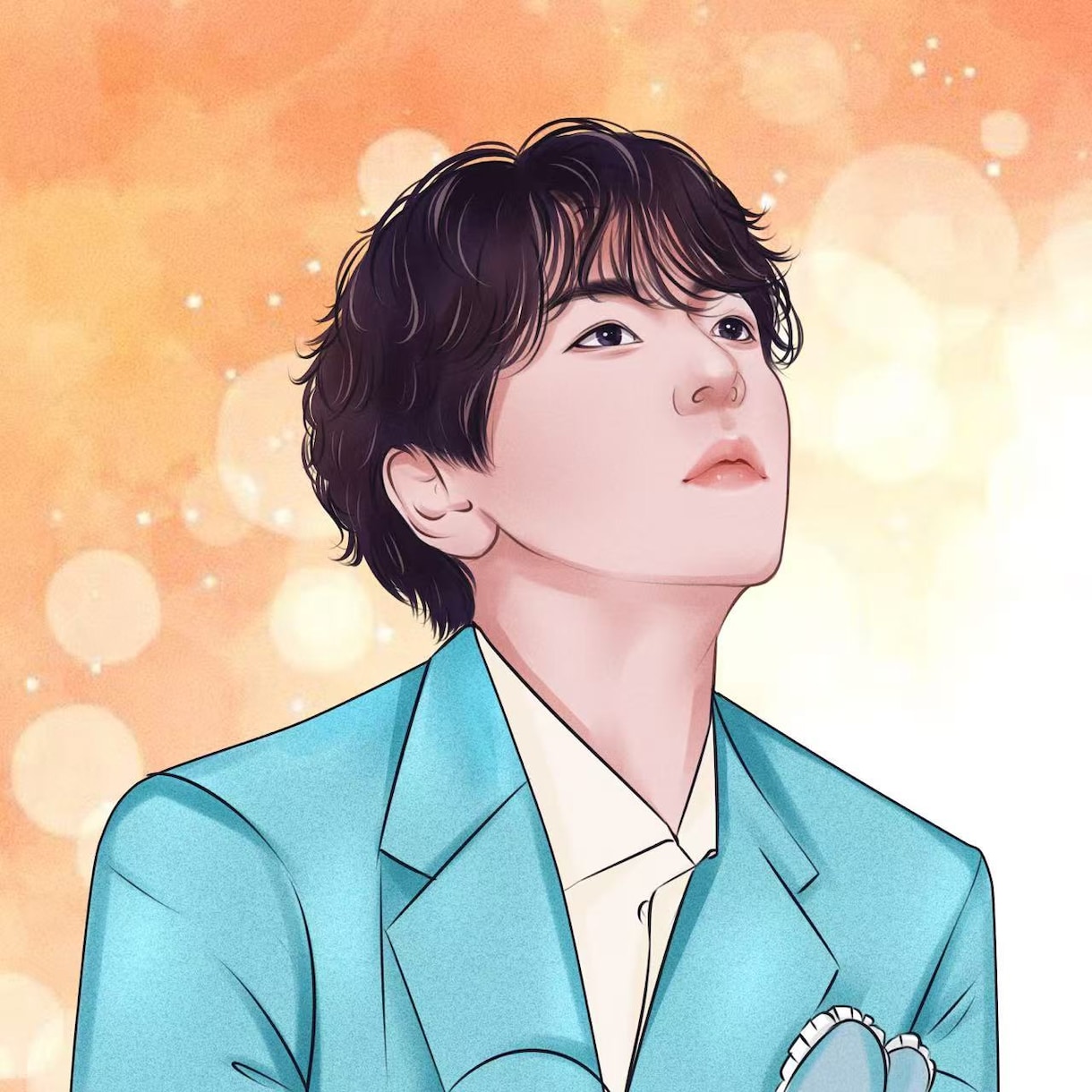 透明感のある韓国風リアルタッチ似顔絵描きます SNS映えする✨大人おしゃれな人物イラスト制作します イメージ6