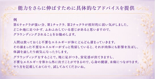 7つのチャクラから心とエネルギー状態を読み解きます 7つのチャクラ状態を数値化します イメージ4