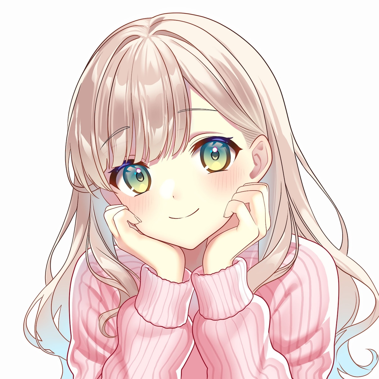 可愛いアニメ風アイコン 透明感たっぷり絵描きます ご希望の髪色・服装・表情・ポーズでお作りします イメージ1