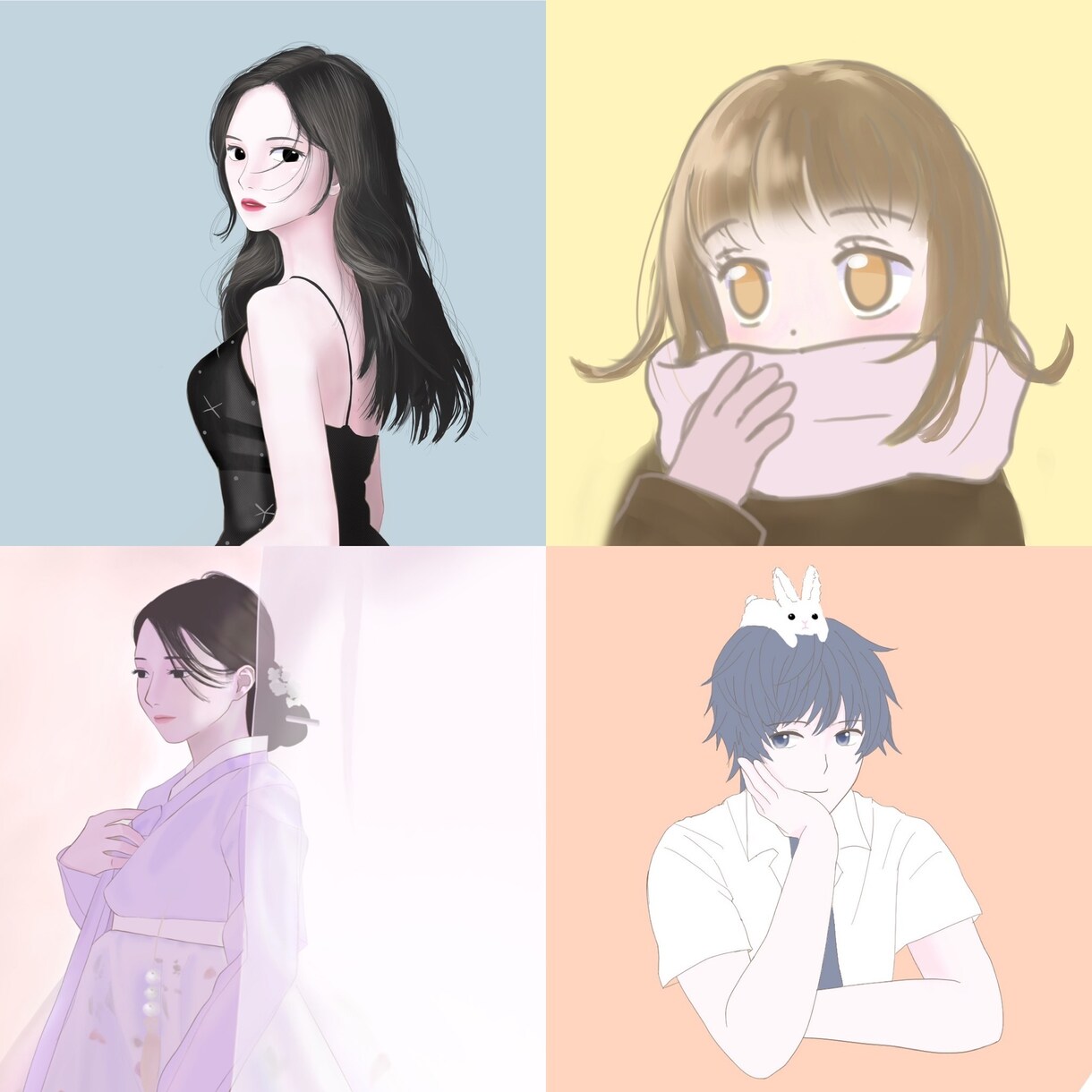 透明感のあるアイコン、イラストお描きします ♡初めての方もお気軽にご相談ください♡ イメージ9
