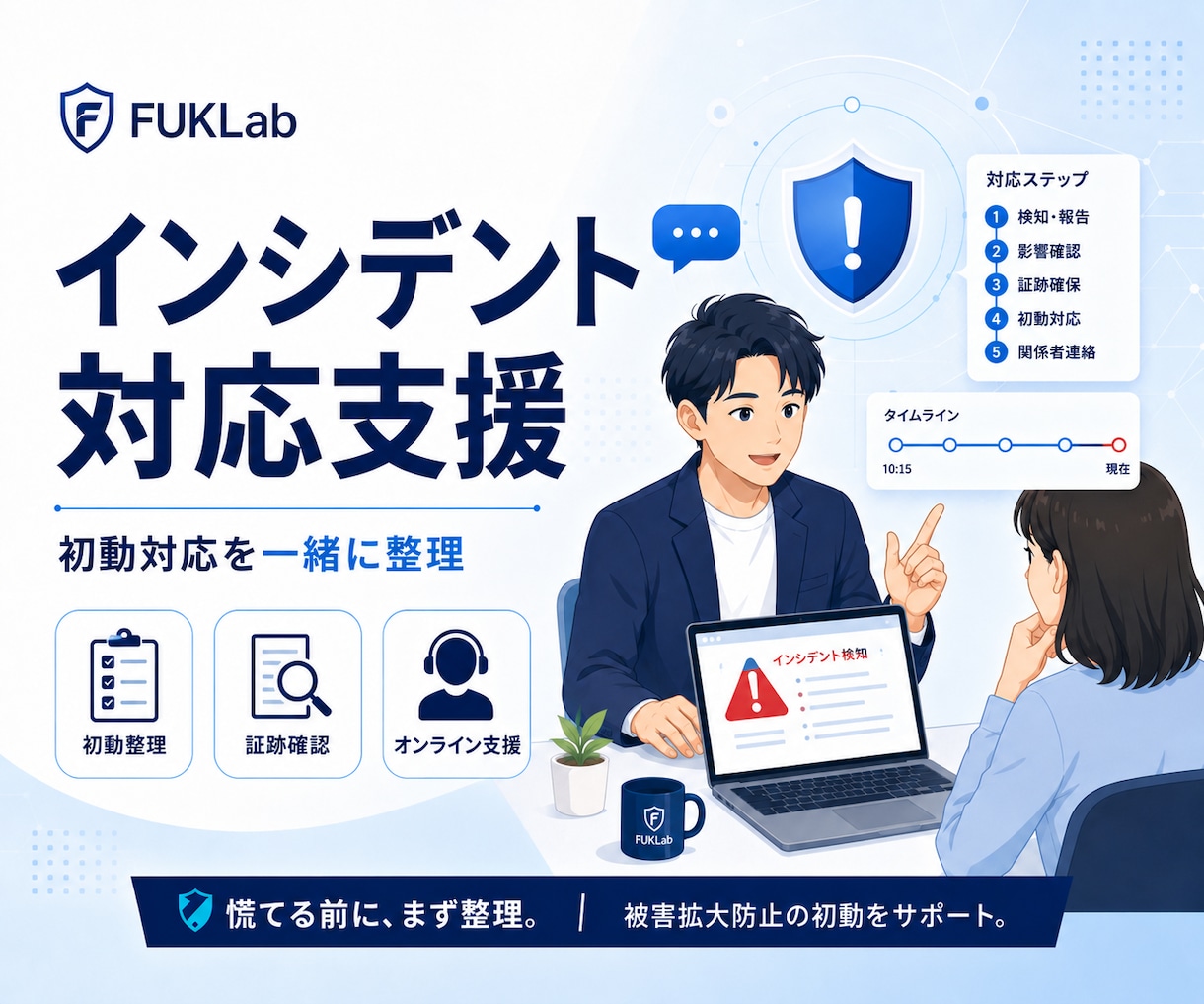 セキュリティインシデントの対応を支援します 初動対応支援から復旧まで専門家が支援します イメージ1