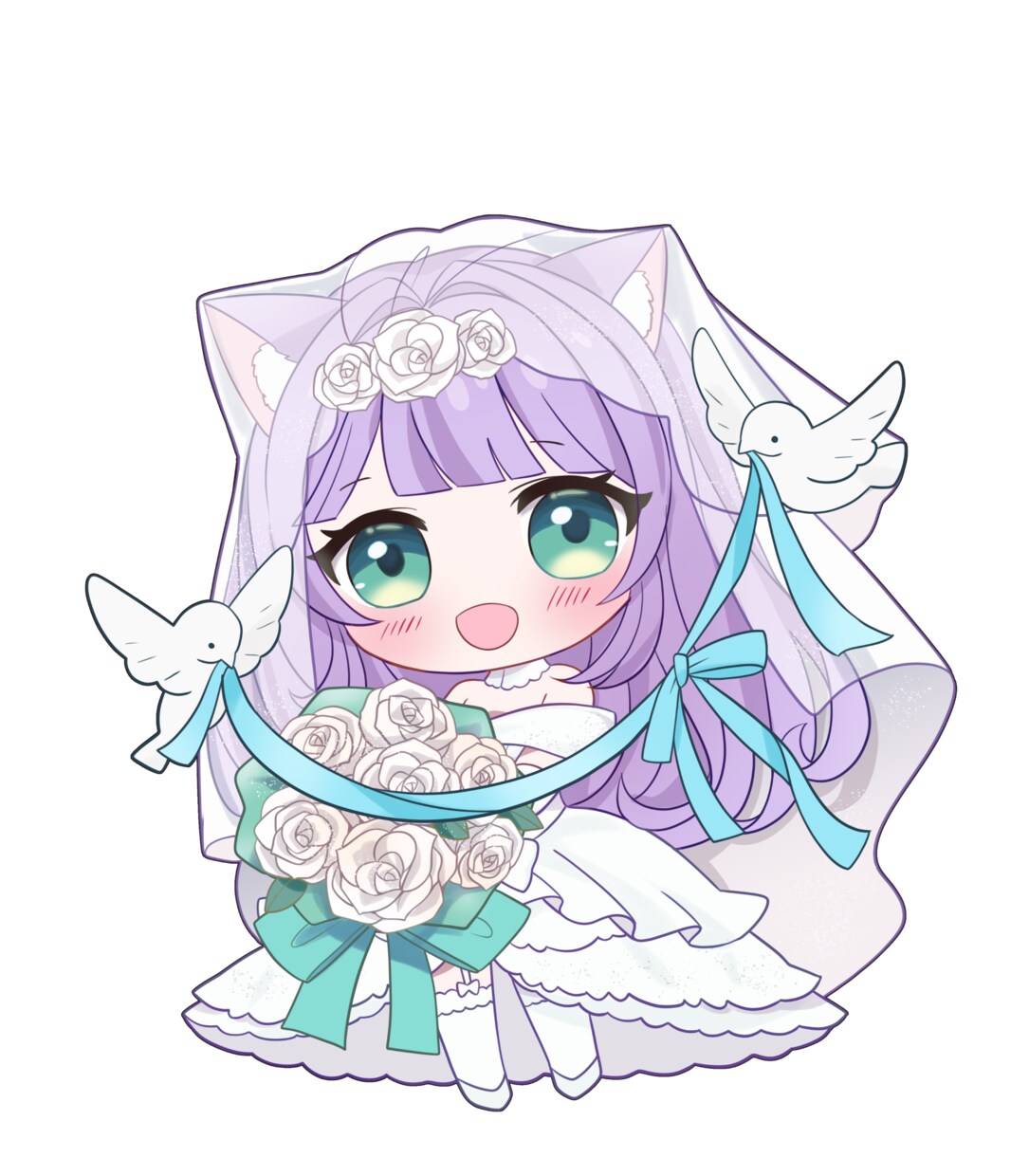 ウェディング花嫁＆花婿のSDイラスト制作します ドレス/タキシードが選べる！ジューンブライドイラスト イメージ5