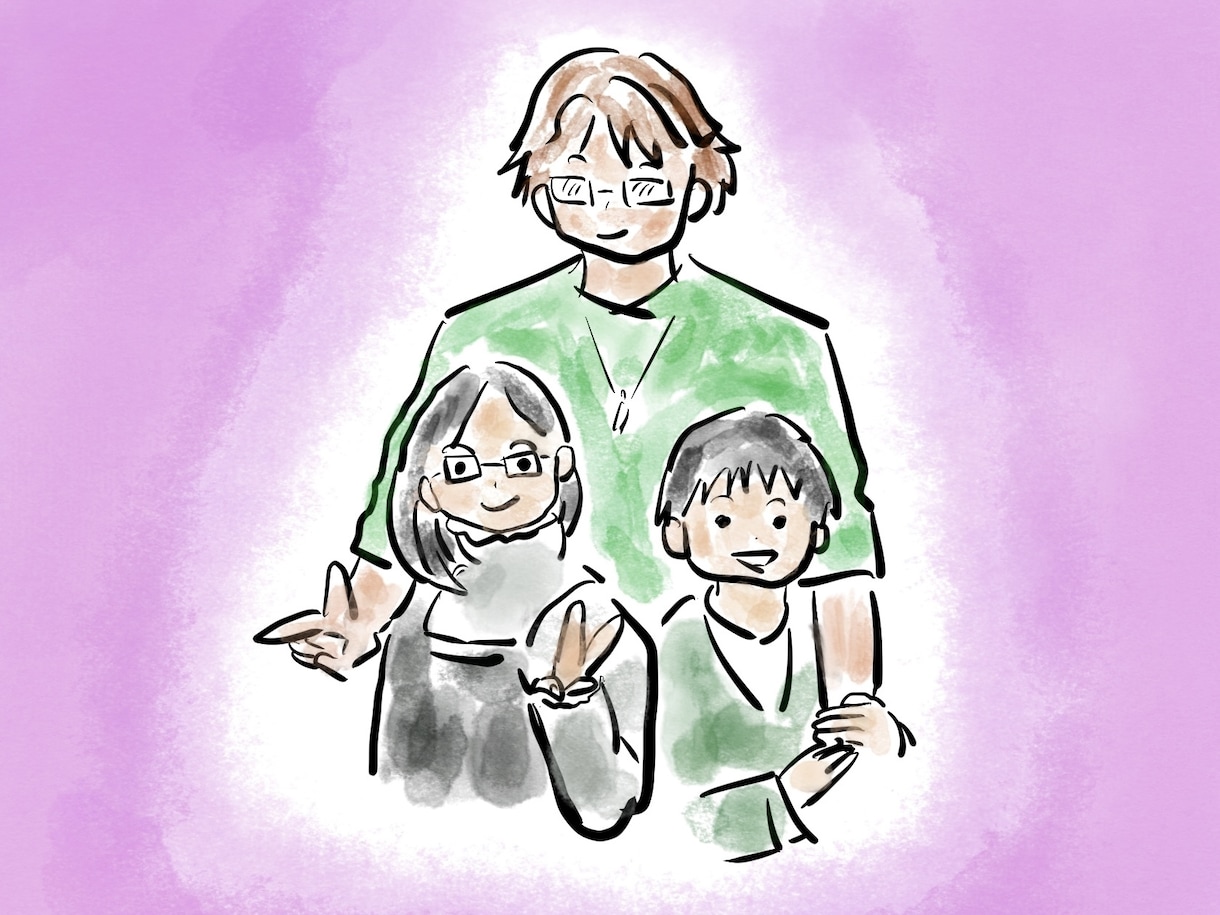 可愛くシンプルなイラスト描きます SNSアイコン／記念日のプレゼント／家族の思い出 イメージ1