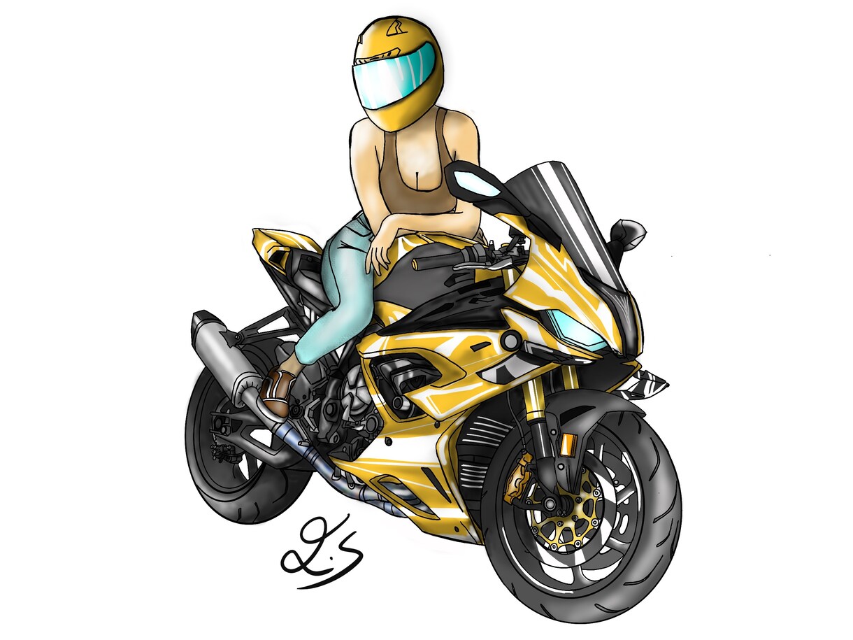 バイク、車のイラストを描きます 皆様の愛車をリアルに近いポップなスタイルでお描き。 イメージ6