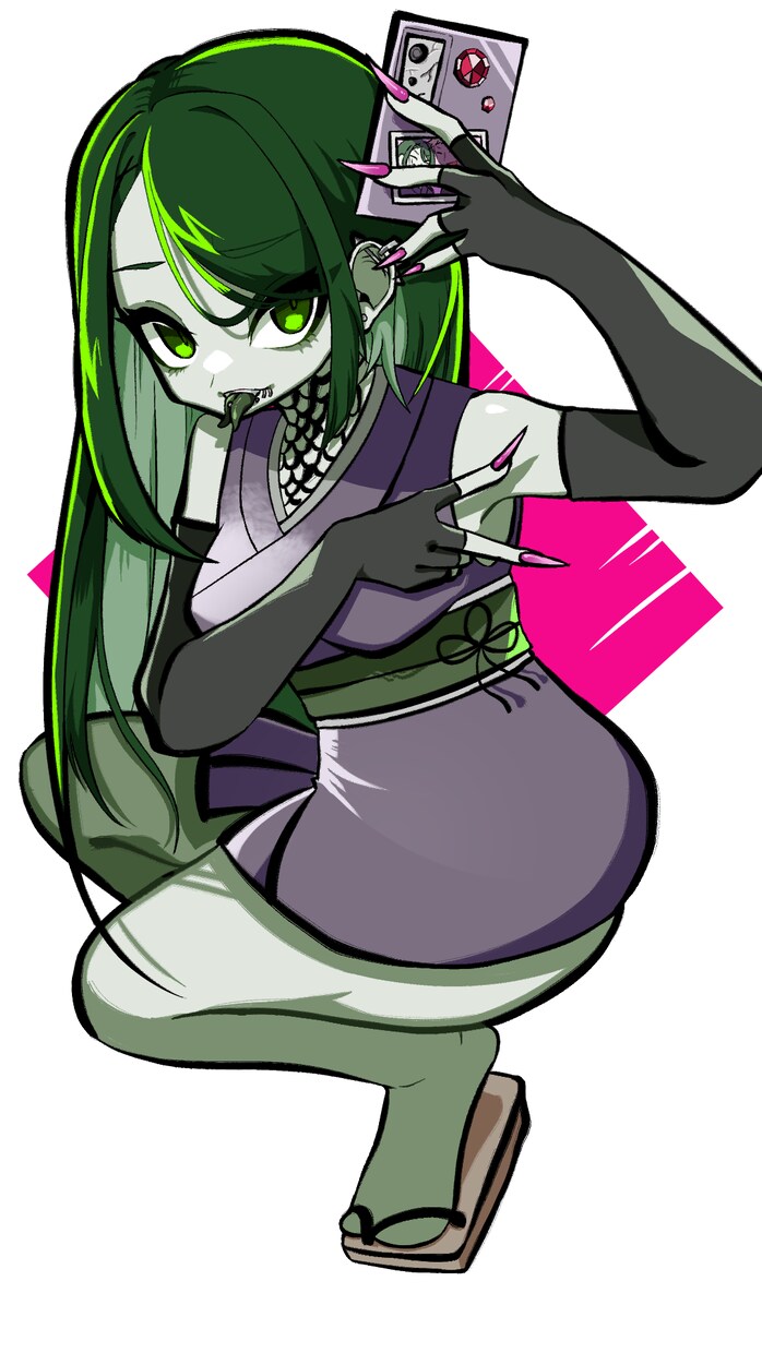 かっこいい筆タッチの等身絵を描きます 自作の筆ペンで和風な等身絵を描きます！！！ イメージ1