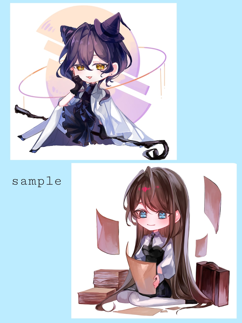 可愛いミニキャライラストお届けいたします 透明感のあるイラストをお描きいたします！お気軽にご相談下さい イメージ5