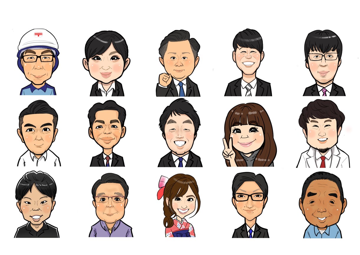 ビジネスに最適！好印象&高品質の似顔絵描きます お客様満足度98%！SNSアイコンや名刺などに♪ イメージ5