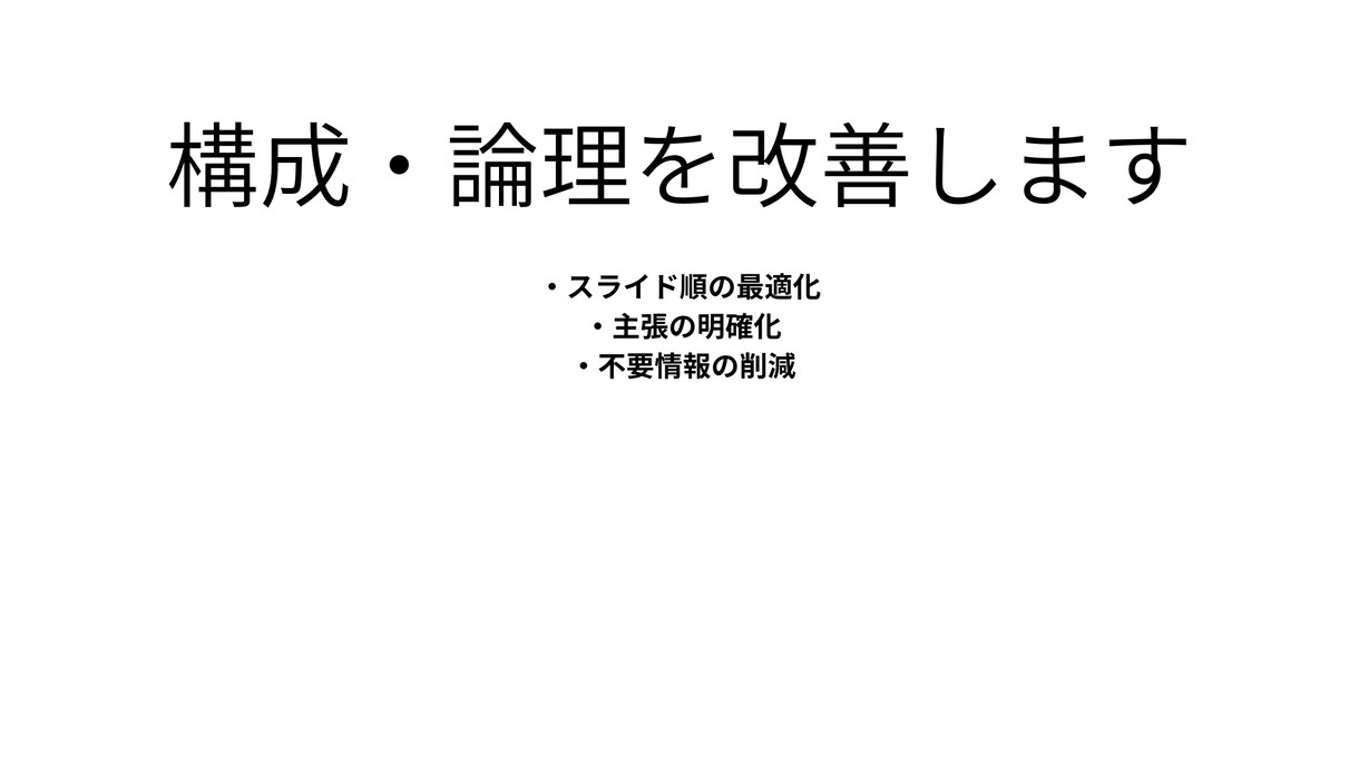 既存PowerPoint資料を論理改善します プレゼン通過率を高める構成改善 イメージ2