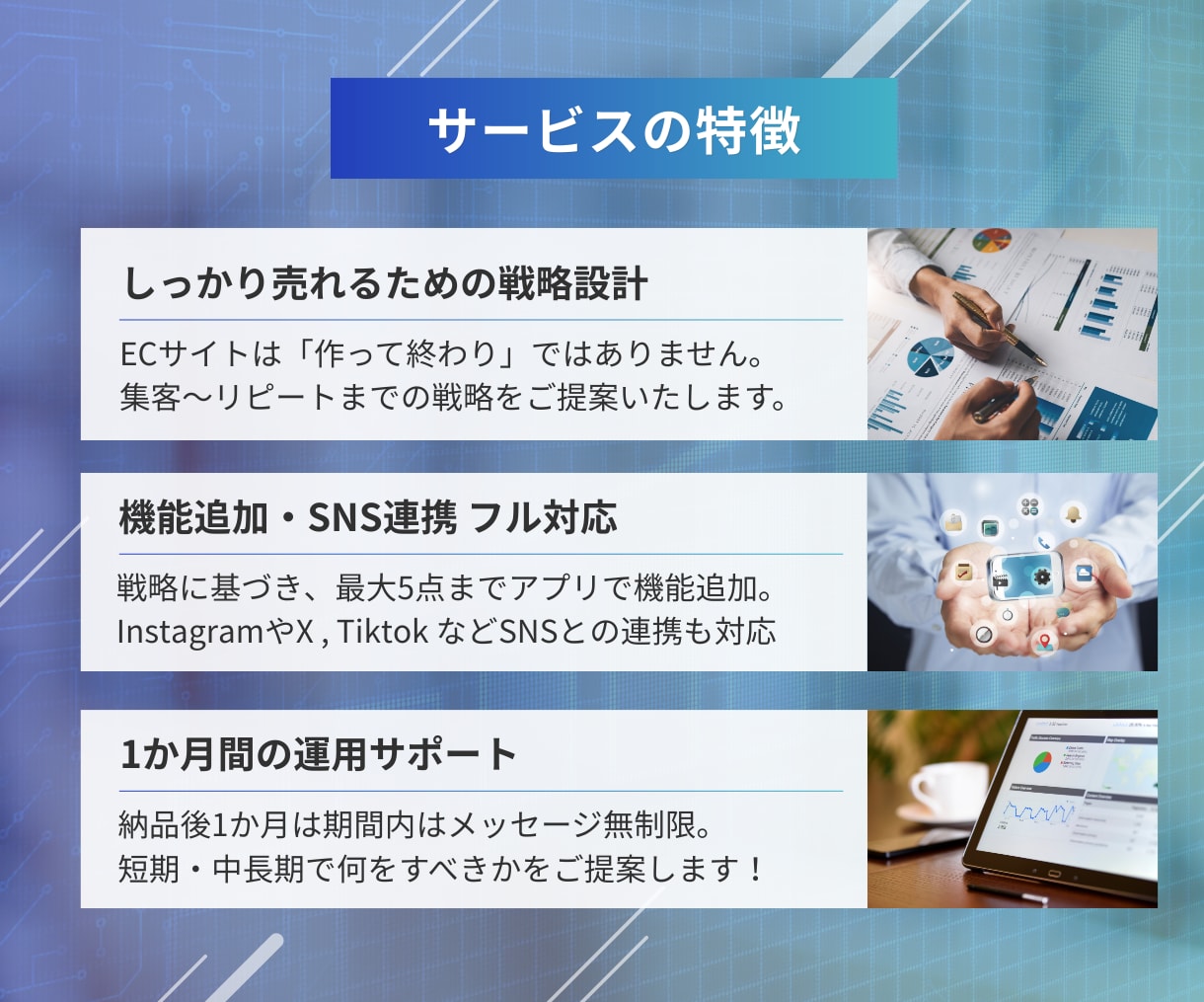 Shopifyでサイト構築します 【初心者歓迎】安心の1ヶ月間運用サポート付き イメージ3
