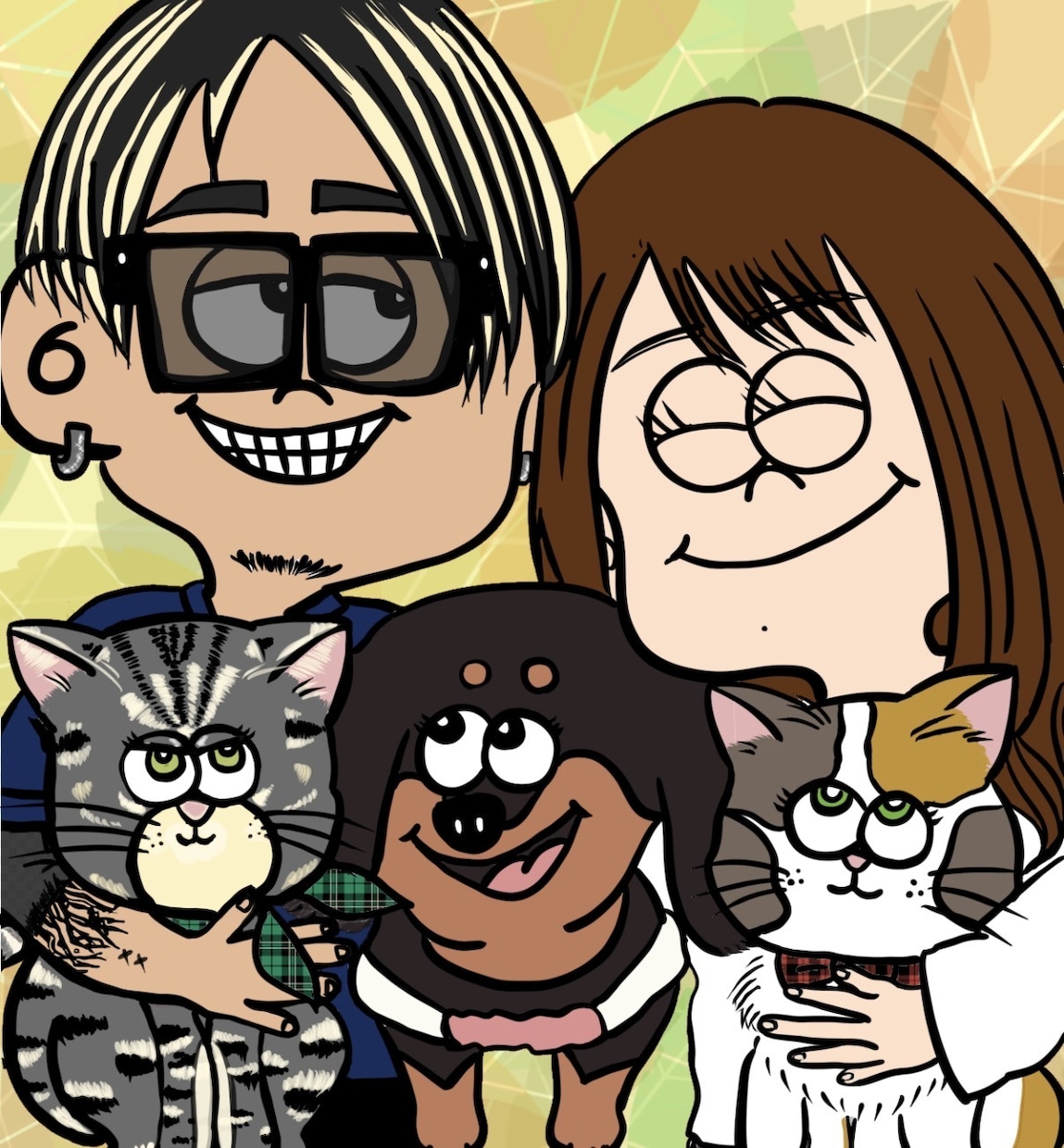 家族やペットの似顔絵イラストを制作してます 記念日や贈り物に心温まる似顔絵を イメージ1